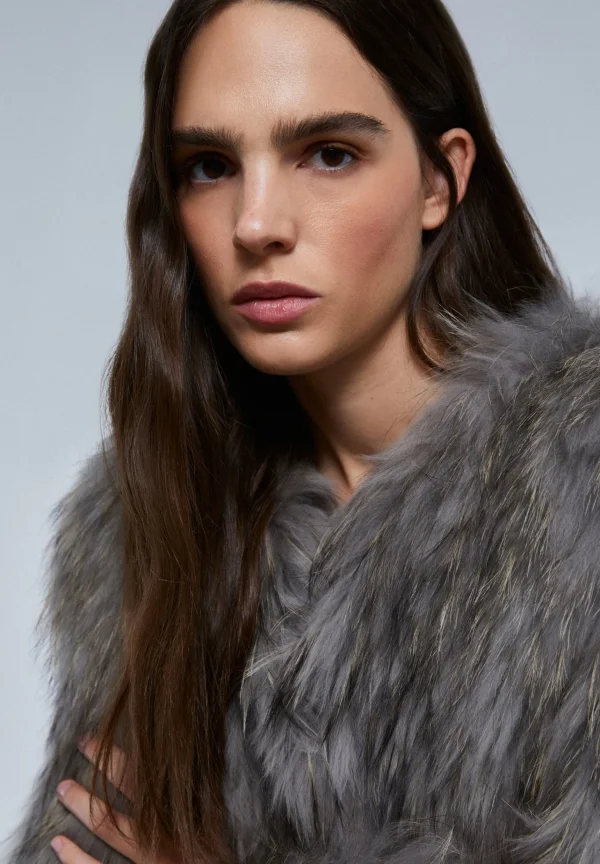 scalperscompany Abrigo Corto Pelo-Mujer Abrigos Y Chaquetas