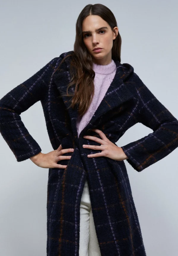 scalperscompany Abrigo Cuadros Capucha-Mujer Abrigos Y Chaquetas