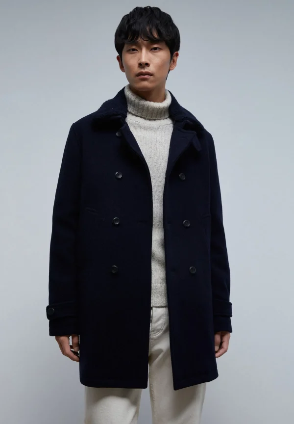 scalperscompany Abrigo Detalle Cuello Desmontable Borrego-Hombre Abrigos Y Chaquetas
