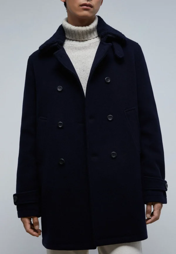 scalperscompany Abrigo Detalle Cuello Desmontable Borrego-Hombre Abrigos Y Chaquetas