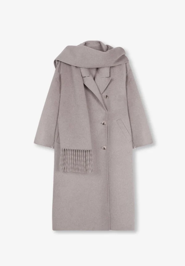 scalperscompany Abrigo Lana Bufanda-Mujer Abrigos Y Chaquetas