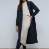 scalperscompany Abrigo Largo Cuadros Bolsillos-Mujer Abrigos Y Chaquetas