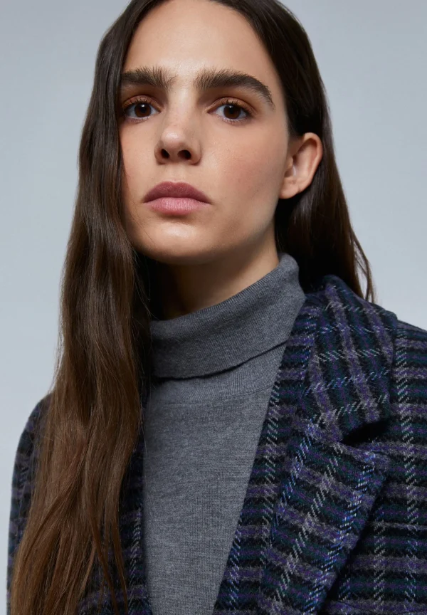 scalperscompany Abrigo Largo Cuadros Bolsillos-Mujer Abrigos Y Chaquetas