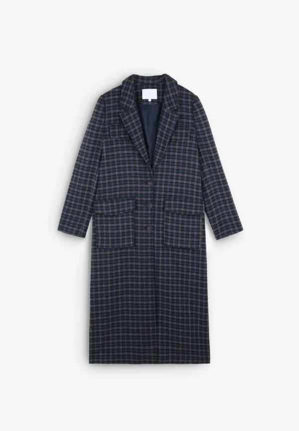 scalperscompany Abrigo Largo Cuadros Bolsillos-Mujer Abrigos Y Chaquetas