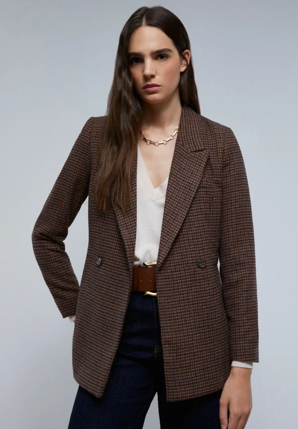 scalperscompany Blazer Cruzada Pata De Gallo-Mujer Blazers Y Chalecos