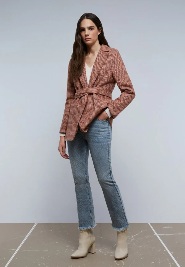 scalperscompany Blazer Cuadros Cinturon-Mujer Blazers Y Chalecos