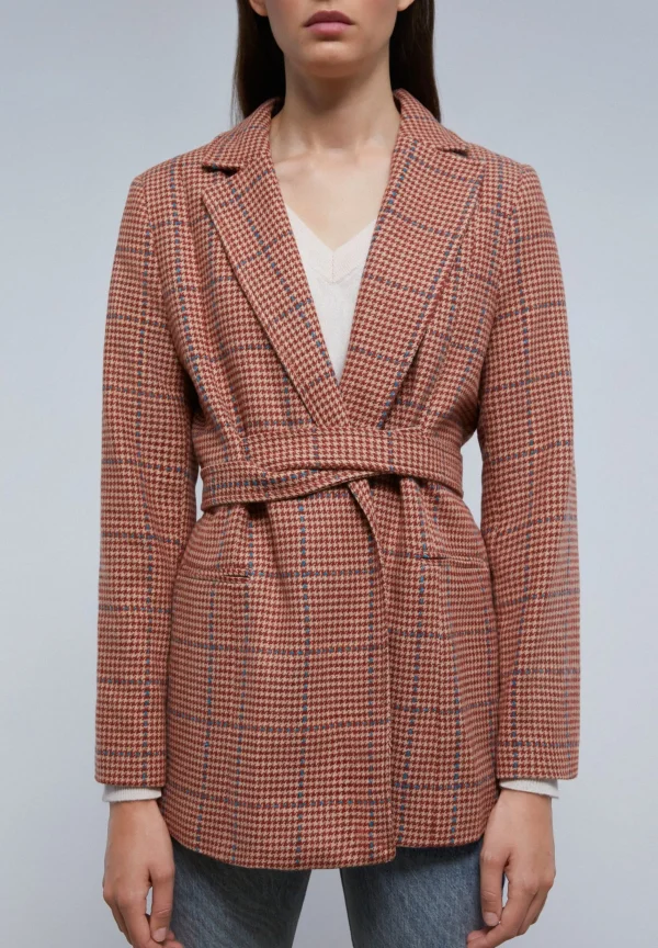 scalperscompany Blazer Cuadros Cinturon-Mujer Blazers Y Chalecos