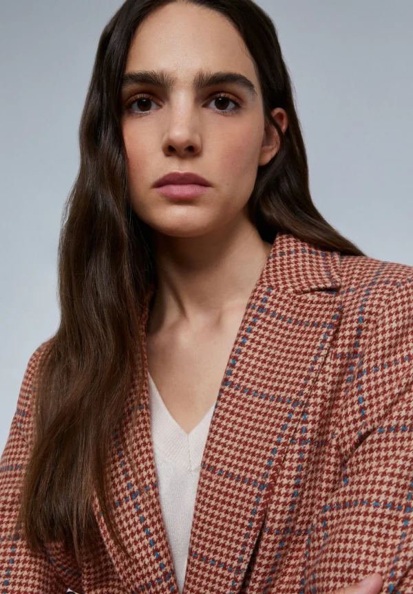 scalperscompany Blazer Cuadros Cinturon-Mujer Blazers Y Chalecos