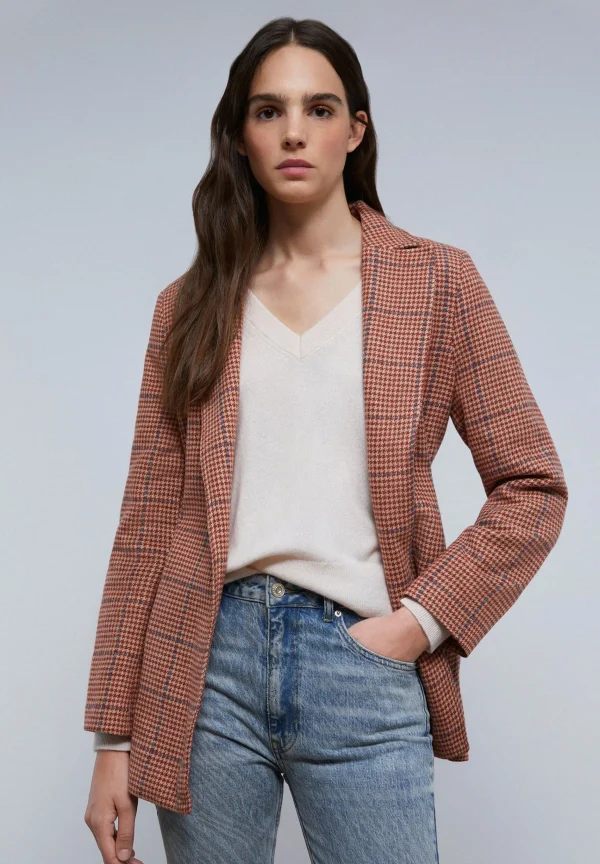 scalperscompany Blazer Cuadros Cinturon-Mujer Blazers Y Chalecos