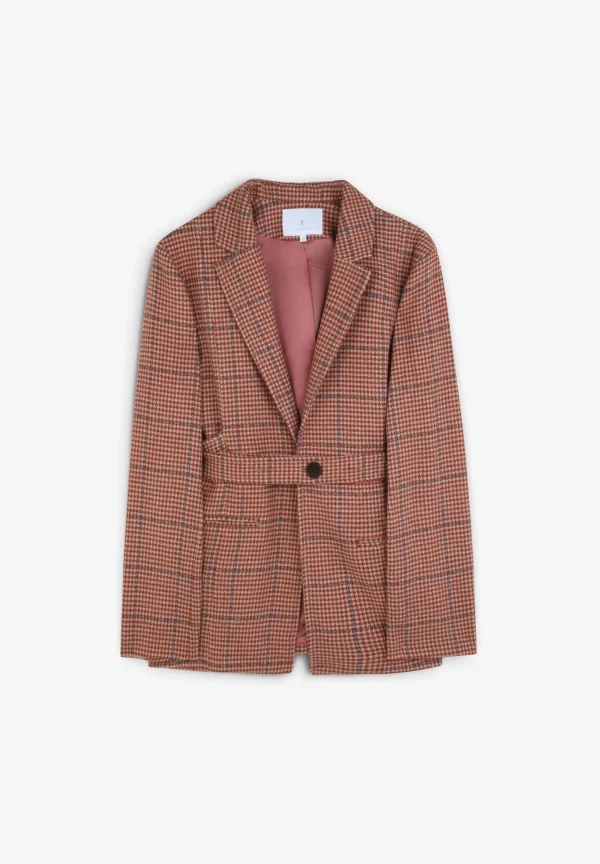 scalperscompany Blazer Cuadros Cinturon-Mujer Blazers Y Chalecos