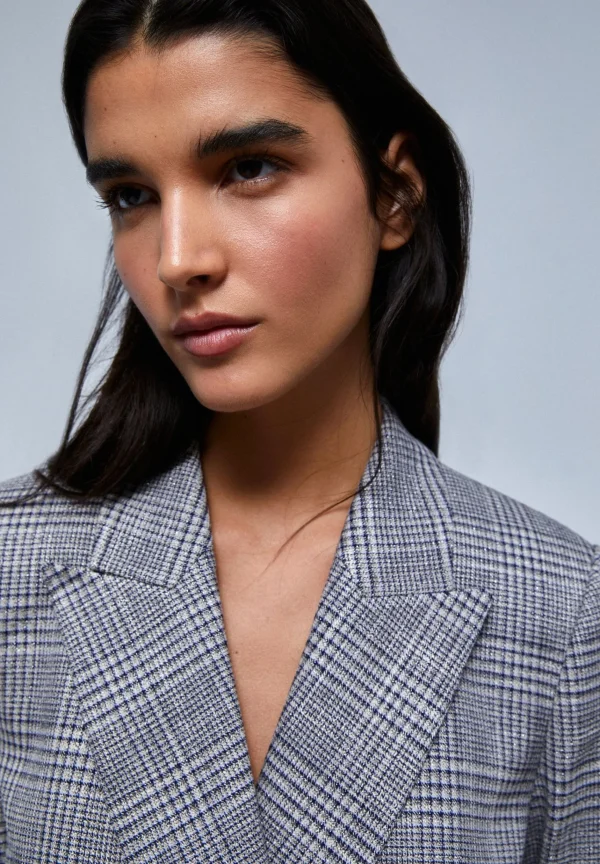 scalperscompany Blazer Cuadros Cruzada Boton-Mujer Total Look