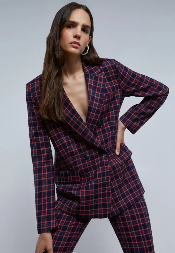 scalperscompany Blazer Cuadros Solapa Punta Lanza-Mujer Total Look