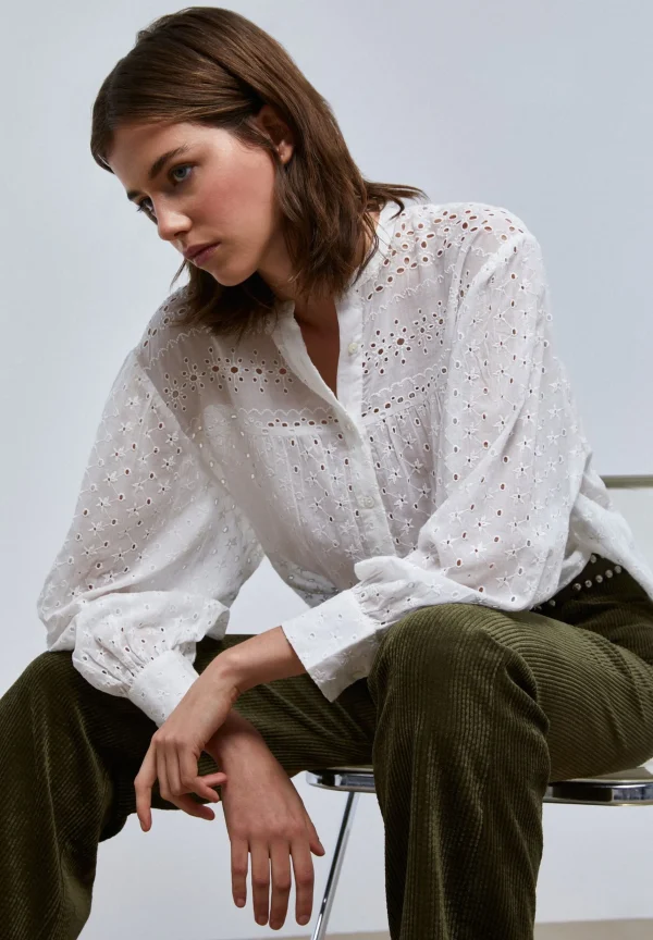 scalperscompany Blusa Bordado Suizo-Mujer Camisas Y Blusas