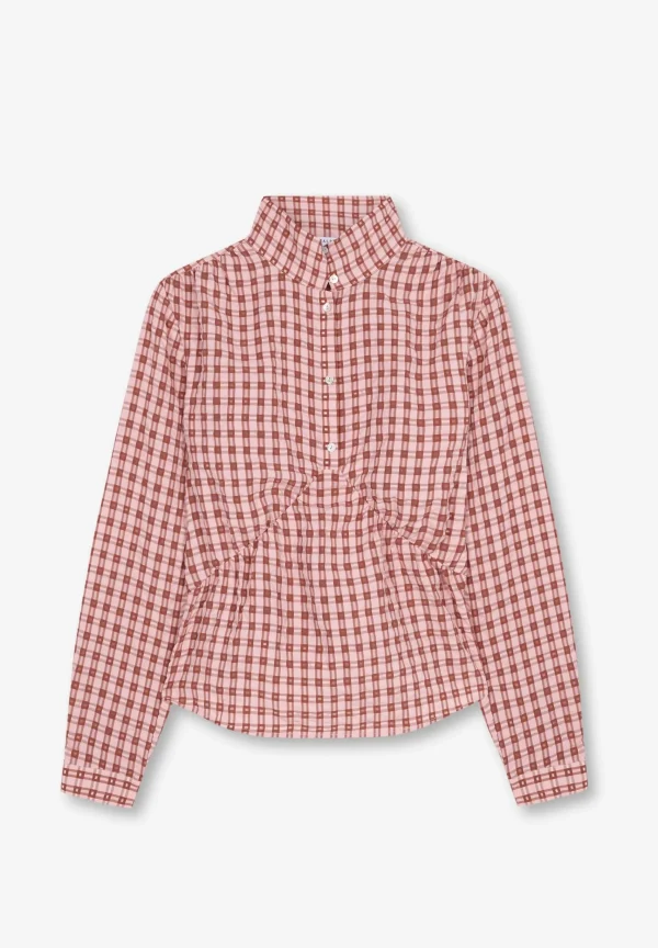 scalperscompany Blusa Cuadros Cuello Elevado-Mujer Camisas Y Blusas