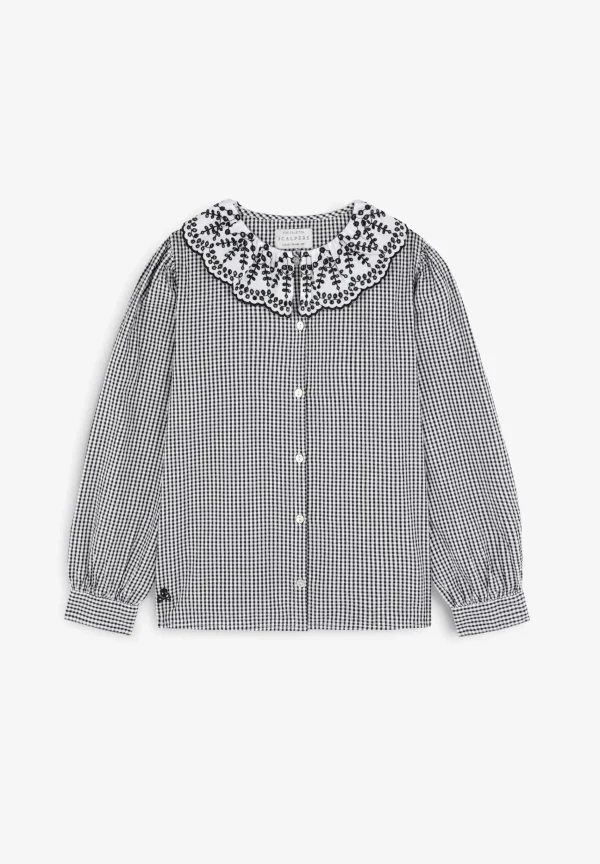 scalperscompany Blusa Vichy Cuello Bordado Suizo-Niños Camisas
