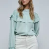 scalperscompany Blusa Volante Canesu-Mujer Camisas Y Blusas