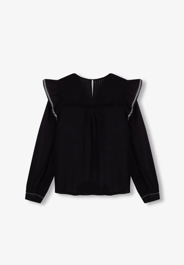 scalperscompany Blusa Volante Hombro-Mujer Camisas Y Blusas