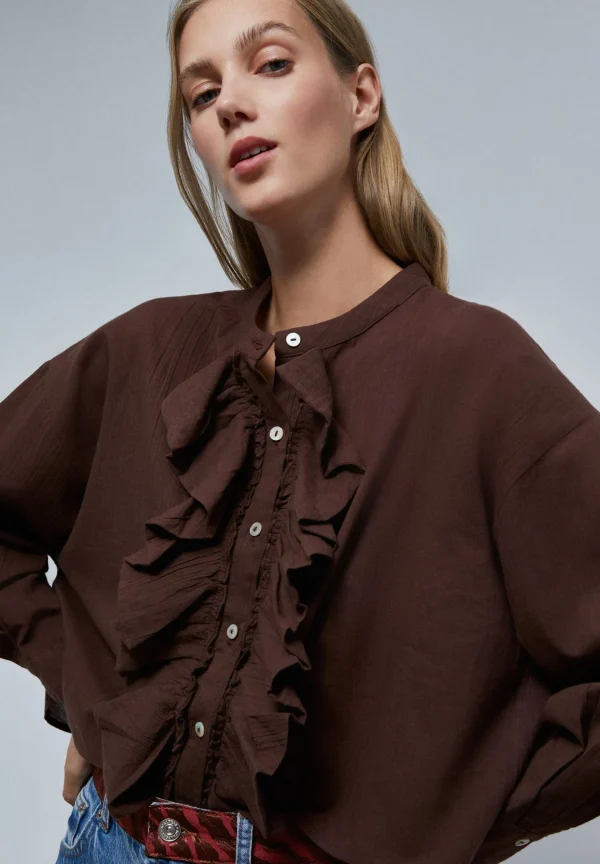 scalperscompany Blusa Volantes-Mujer Camisas Y Blusas