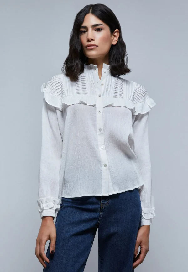 scalperscompany Blusa Volantes Canesu-Mujer Camisas Y Blusas