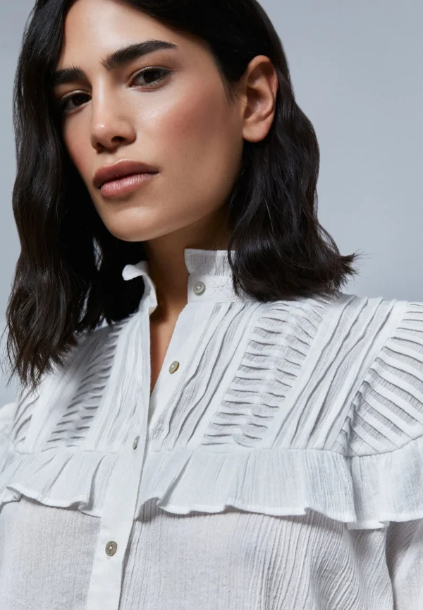 scalperscompany Blusa Volantes Canesu-Mujer Camisas Y Blusas
