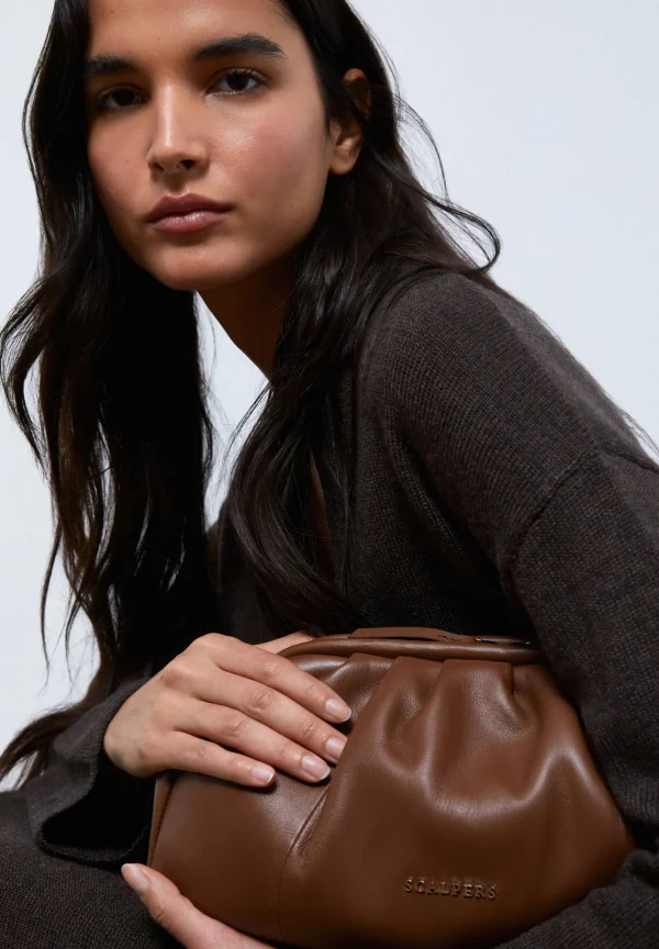 scalperscompany Bolso Clutch Piel Frunces-Mujer Coleccion