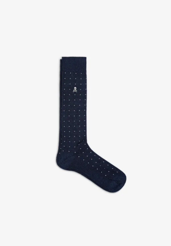 scalperscompany Calcetines Calavera Puntos-Hombre Calcetines