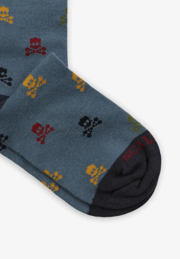 scalperscompany Calcetines Calaveras Multicolor All Over-Niños Calcetines