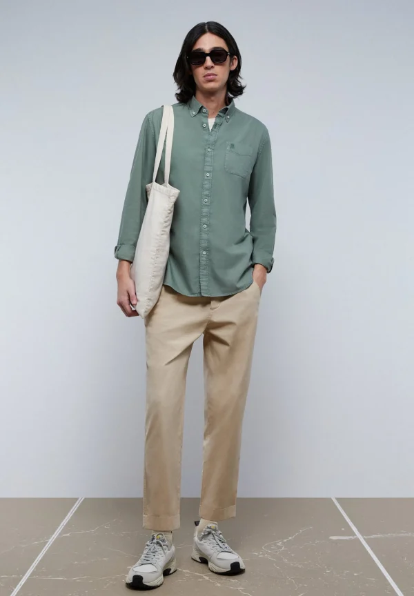 scalperscompany Camisa Bolsillo Cuello Botones-Hombre Camisas