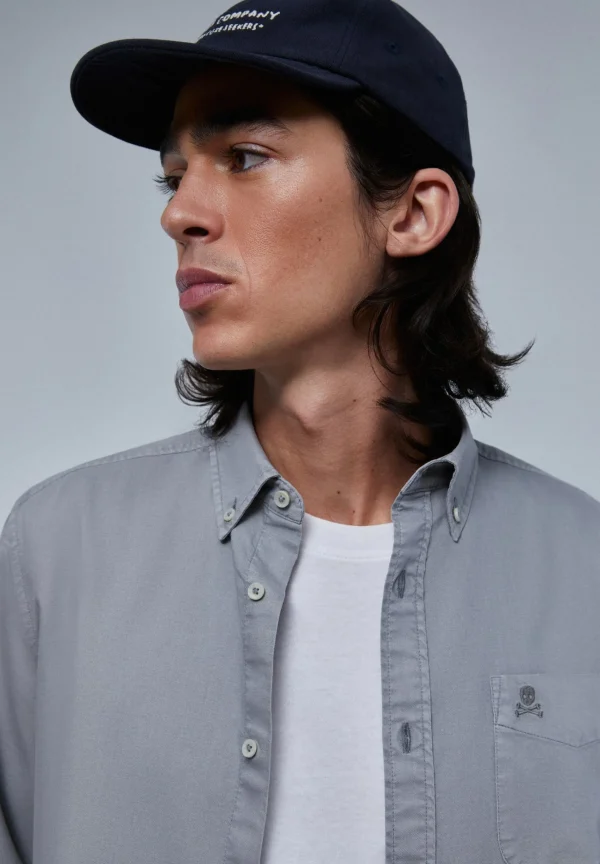 scalperscompany Camisa Bolsillo Cuello Botones-Hombre Camisas