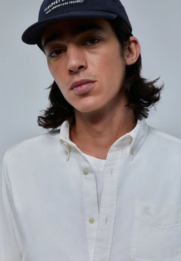scalperscompany Camisa Bolsillo Cuello Botones-Hombre Camisas