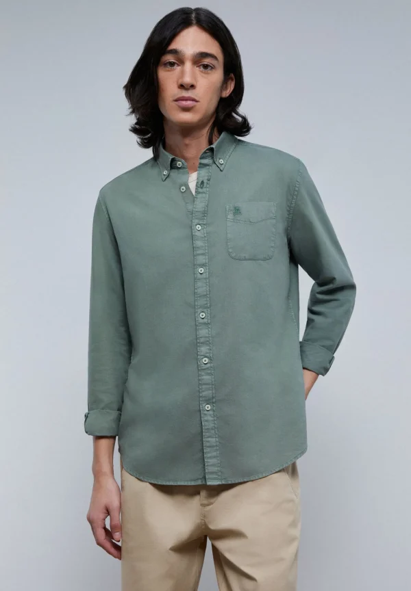 scalperscompany Camisa Bolsillo Cuello Botones-Hombre Camisas