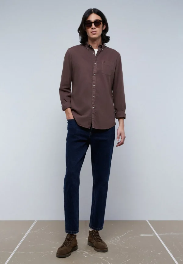 scalperscompany Camisa Bolsillo Cuello Botones-Hombre Camisas