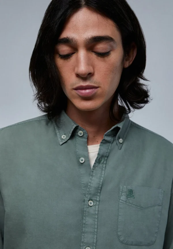 scalperscompany Camisa Bolsillo Cuello Botones-Hombre Camisas