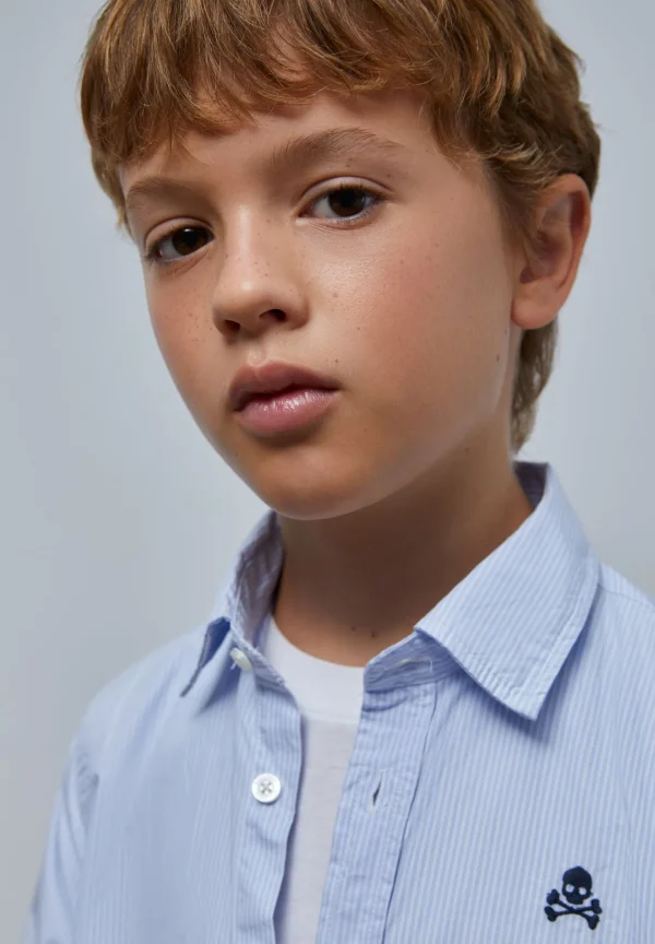 scalperscompany Camisa Calavera Contraste-Niños Camisas