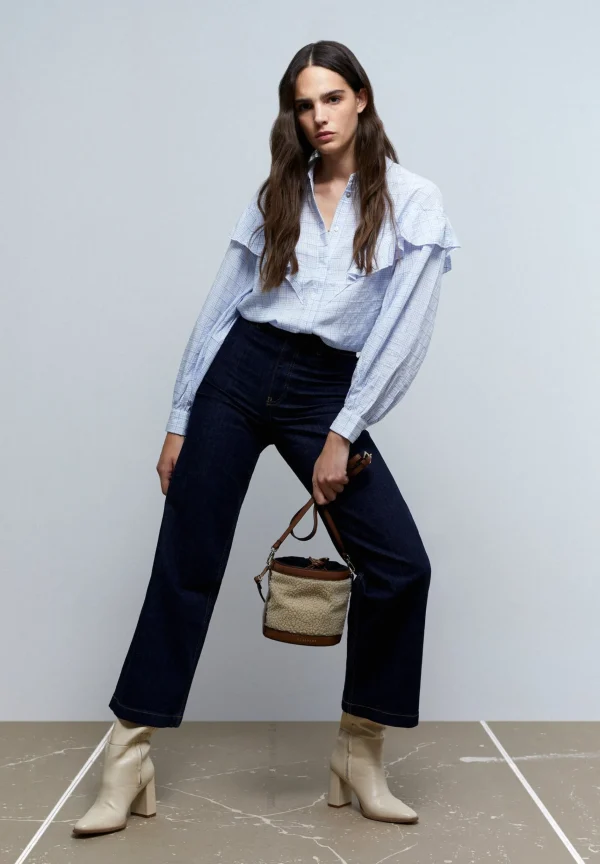 scalperscompany Camisa Canesu Volante-Mujer Camisas Y Blusas