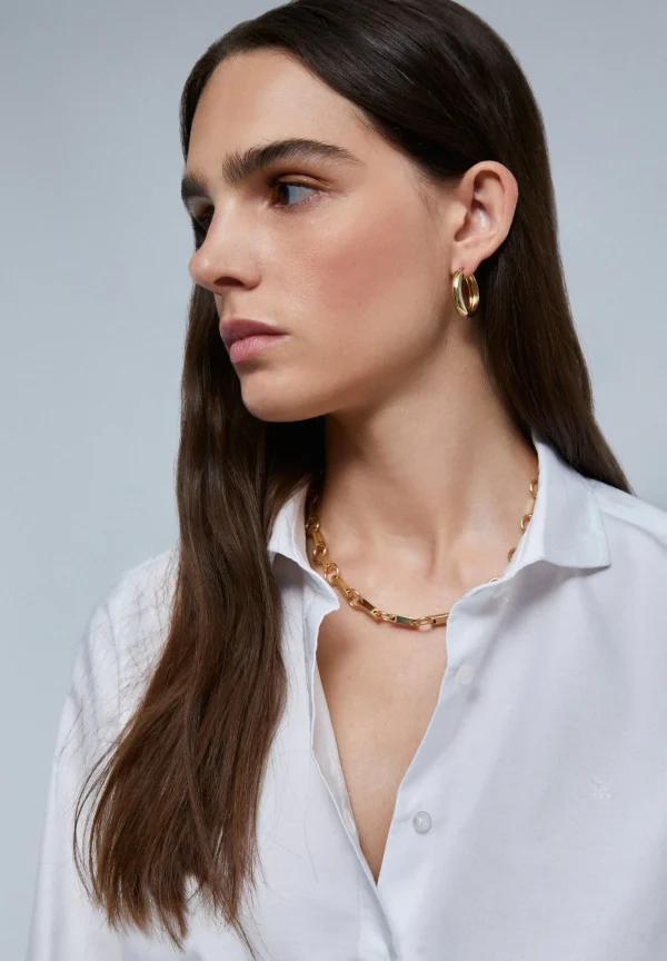 scalperscompany Camisa Clasica Bordado Pecho-Mujer Camisas Y Blusas
