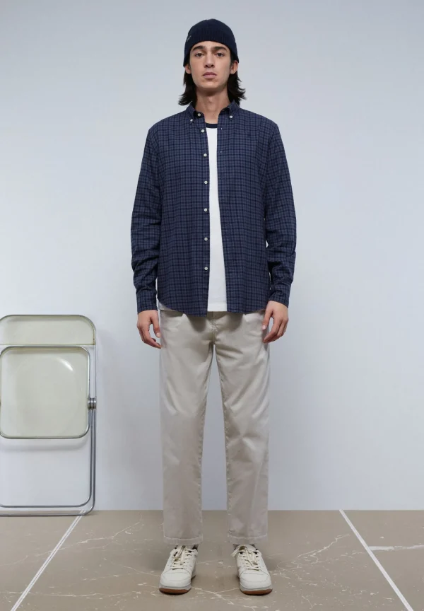 scalperscompany Camisa Cuadro Calavera Tono-Hombre Camisas