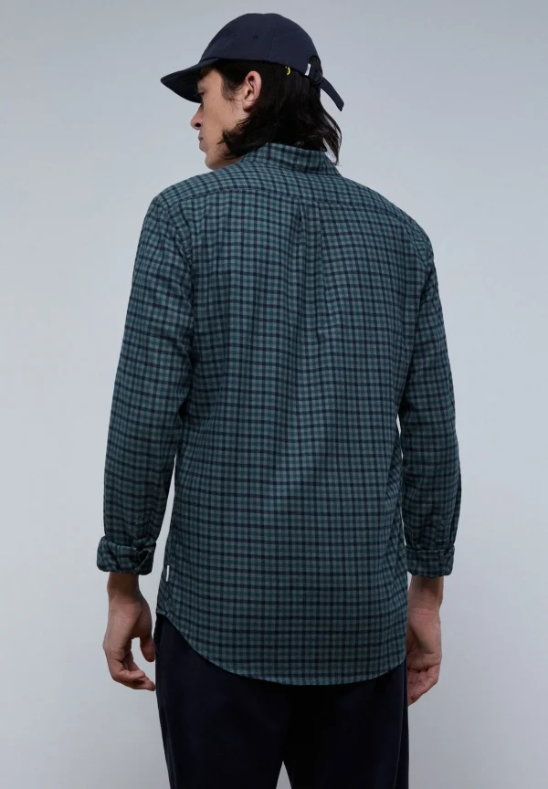 scalperscompany Camisa Cuadro Calavera Tono-Hombre Camisas