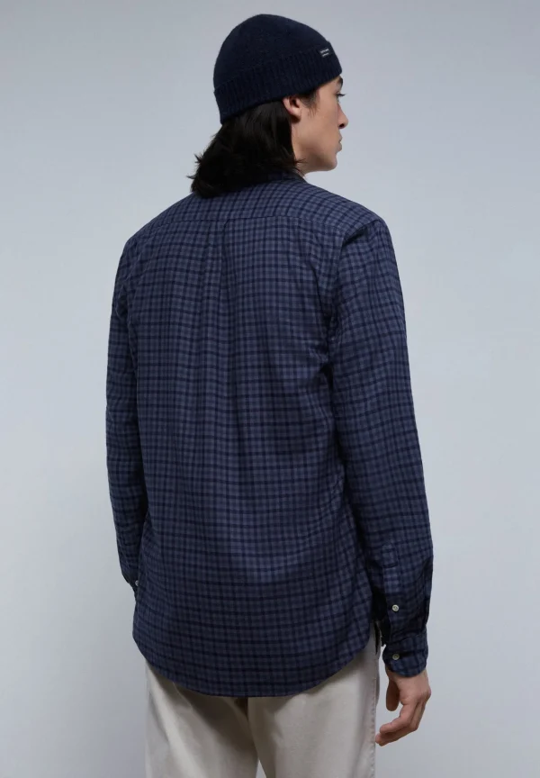 scalperscompany Camisa Cuadro Calavera Tono-Hombre Camisas