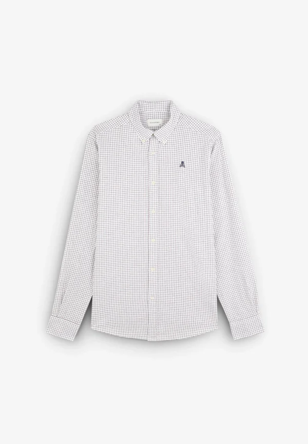 scalperscompany Camisa Cuadros Calavera Contraste-Hombre Camisas