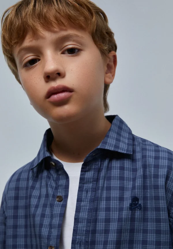 scalperscompany Camisa Cuadros Calavera Tono-Niños Camisas