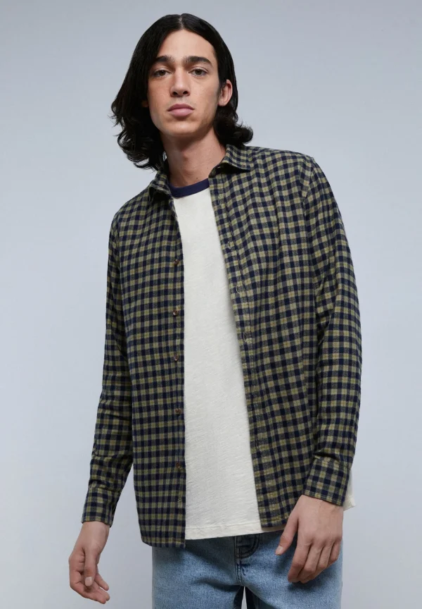scalperscompany Camisa Cuadros Tartan Cuello Botones-Hombre Camisas
