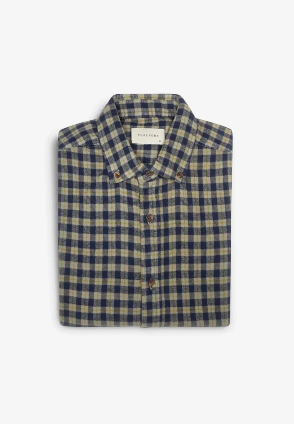 scalperscompany Camisa Cuadros Tartan Cuello Botones-Hombre Camisas