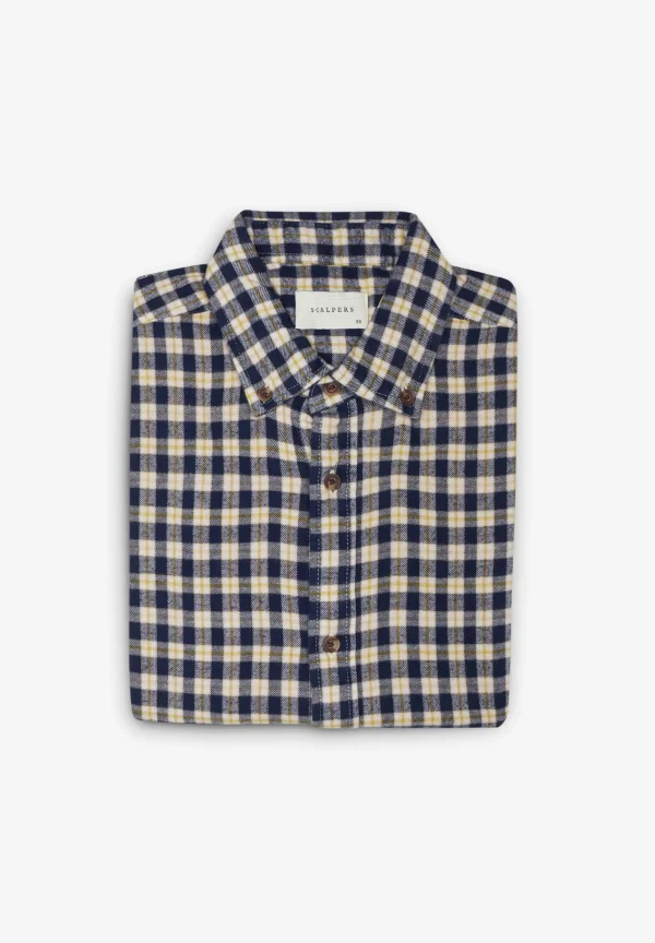 scalperscompany Camisa Cuadros Tartan Cuello Botones-Hombre Camisas