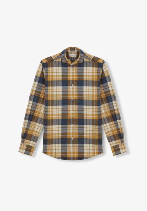 scalperscompany Camisa Cuadros Tartan Franela-Hombre Camisas