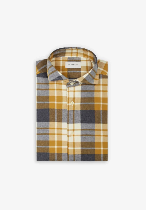 scalperscompany Camisa Cuadros Tartan Franela-Hombre Camisas