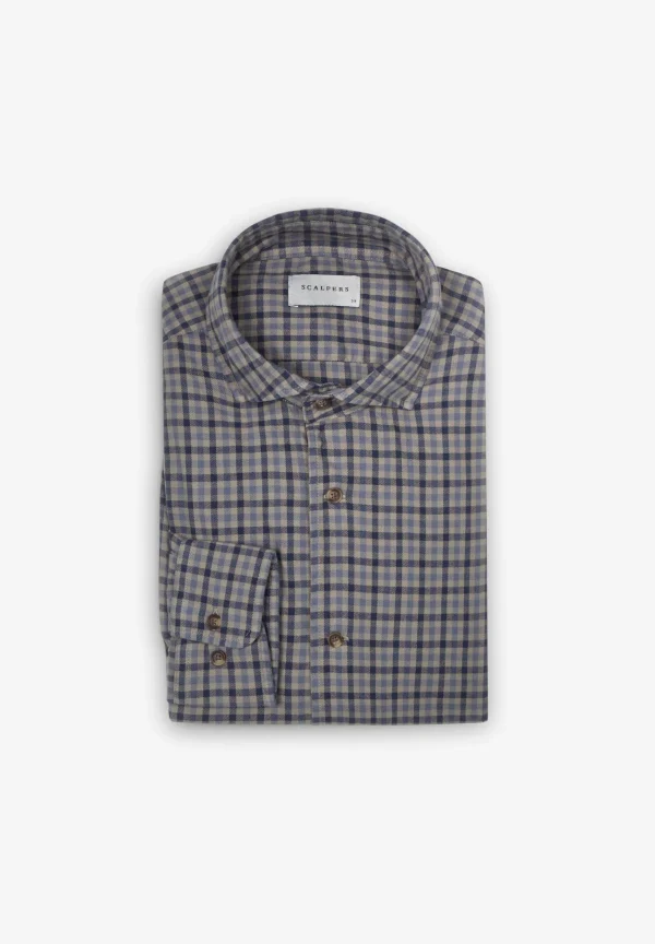 scalperscompany Camisa Cuadros Tartan Franela-Hombre Camisas