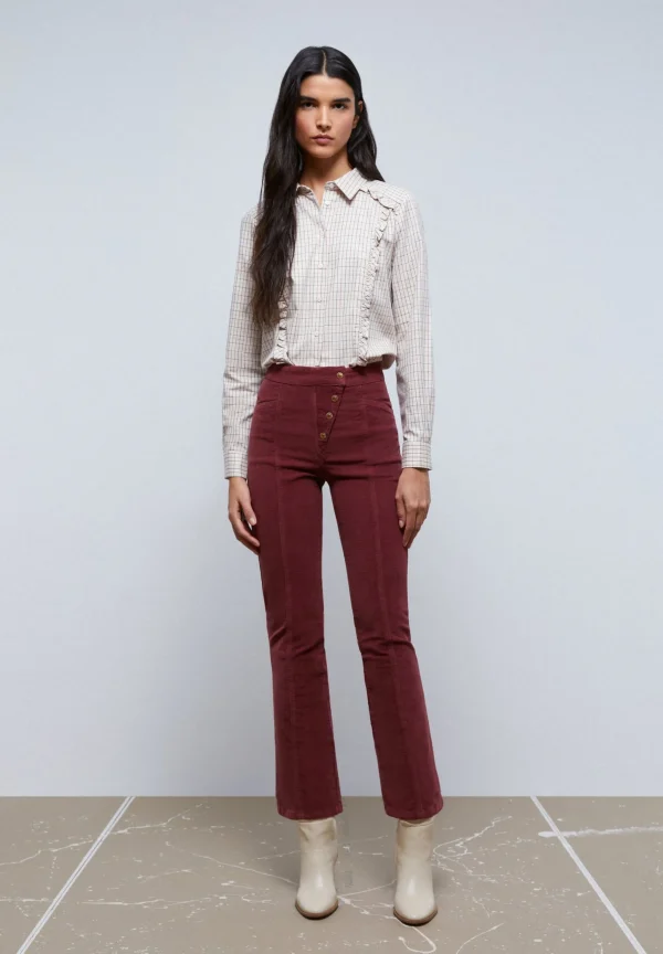scalperscompany Camisa Cuadros Volante-Mujer Camisas Y Blusas