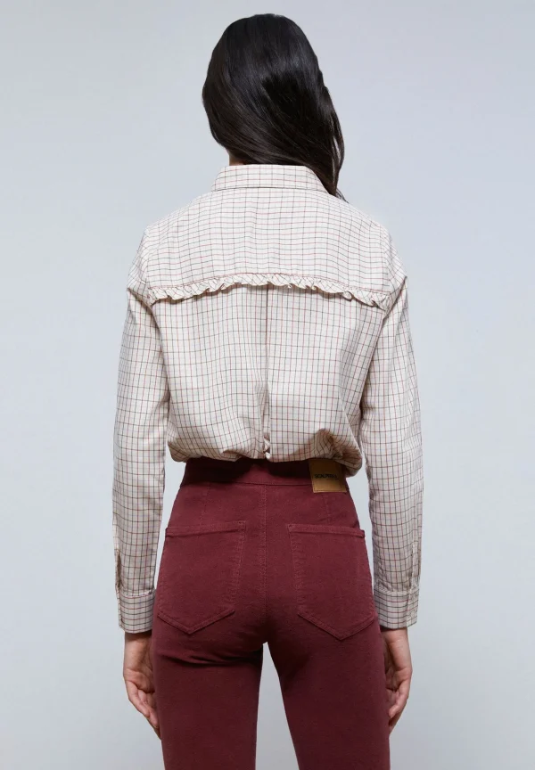 scalperscompany Camisa Cuadros Volante-Mujer Camisas Y Blusas