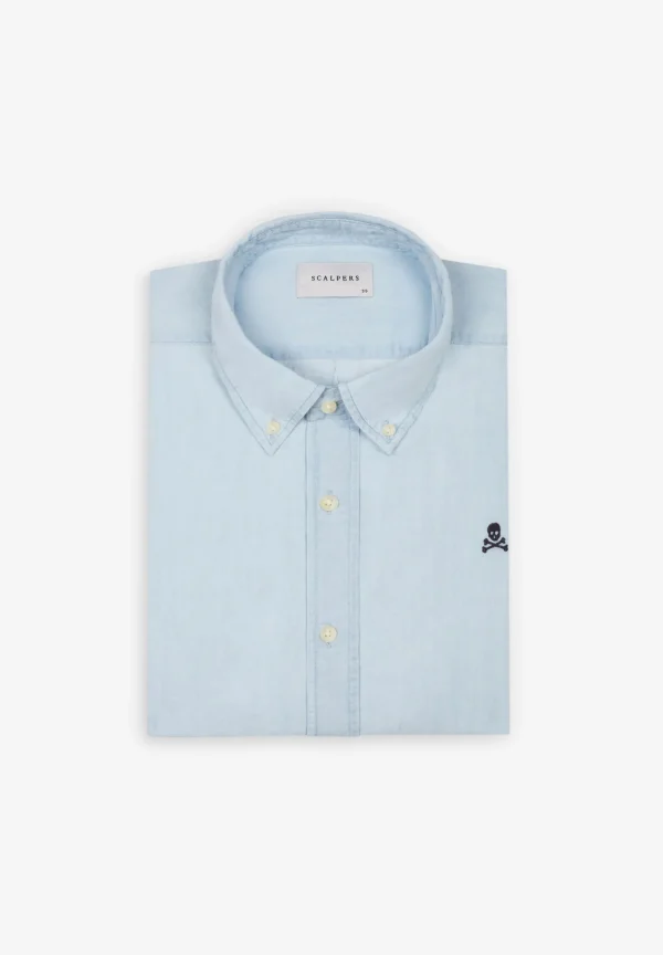 scalperscompany Camisa Denim Botones-Hombre Camisas